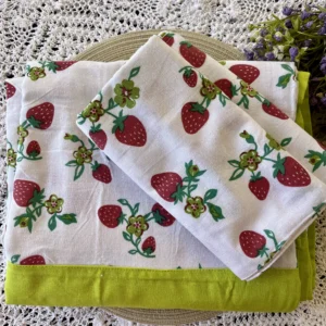 Hand loom cotton bedsheet  with cherry